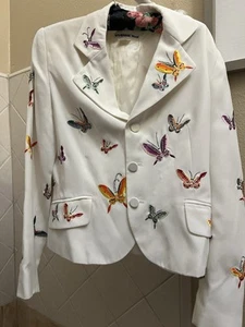 Vintage Y2K Vivienne tam Embroidered Butterfly Blazer - Picture 1 of 21