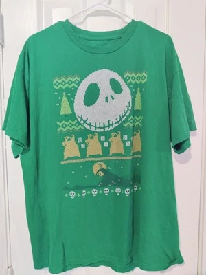 Nightmare Before Christmas Busted Tees Holiday Green T-shirt Men's Size XL - Image 1 of 3