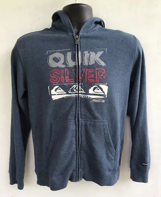 Sudadera con Capucha Quiksilver, Juvenil 12-14 Mediana, Color Azul, Con Rojo, Blanco, Gris Gráfico Foto 1 de 4