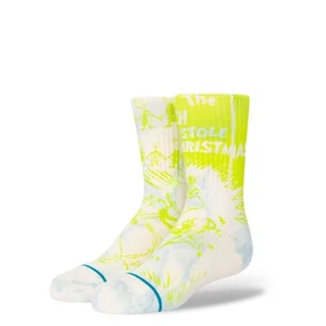 NEW Stance Kid's Casual The Grinch Noise Noise Crew Socks Youth Large 3-5.5 - Picture 1 of 3