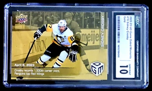 SP /100 CGC 10 GEM MINT 2022 UD GAME DATED MOMENTS SIDNEY CROSBY GOLD #78 G3090 - Picture 1 of 2