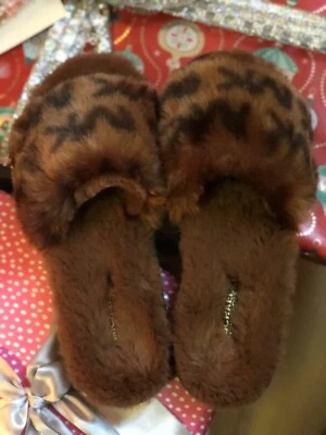 Michael Kors Janis Faux Fur Slide Sandals Size 10M Brown/Black NEW - Image 1 of 4