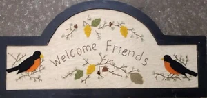 stitch And Felt Welcome Friends Wall Art - Picture 1 of 2