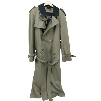 VTG Chaps Ralph Lauren Fleece Wool Lined Trench Coat Overcoat Khaki Beige 40R - Image 1 of 4