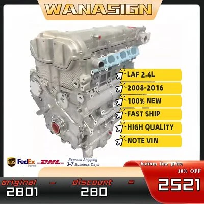 Long Block Engine Assy For Chevrolet Captiva Equinox Buick LACROSSE GM LAF 2.4L - image 1 of 4