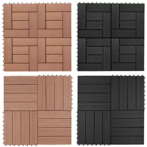 WPC Fliesen Terrassenfliesen Balkonfliesen Set Holzfliesen 30x30cm Pool Garten - Bild 1 von 30
