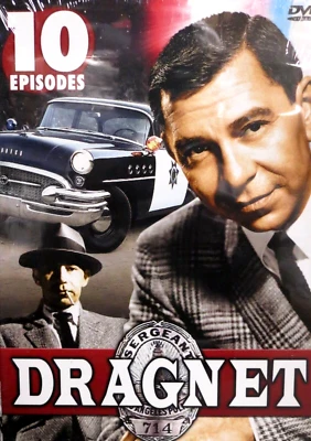 Dragnet 10 Shows 2 DVDS NEW! Jack Webb,Joe Friday,Ben Alexander,,Police 4 hours  - Image 1 of 4