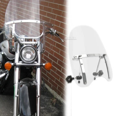 For Honda Shadow Aero 750 VT750C 7/8" /1" Handlebar Windshield Windscreen 18x16" - Image 1 of 4