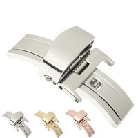 Stainless Steel Button Deployant Watch Band Buckle Clasp 10 12 14 16 18 20 22mm