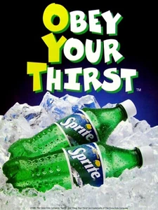 1994 Sprite Vintage Obey Your Thirst Original Print Ad 8,5 x 11" - Bild 1 von 2