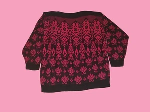 1980s Vintage Zalerna Sportswear Pink And Black Grandpa Sweater See Description  - Picture 1 of 4