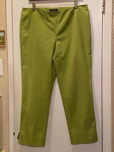 Lafayette 148 Cropped Bleecker Womens Sz 12 Pants Side Zip Avocado Green - Picture 1 of 11