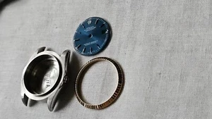 Vintage Rolex Watch Case Caseback Gold Bezel Blue Dial for Datejust 68273 - Picture 1 of 20