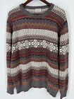 Raffa SPORT Womens Pullover Sweater 100% Alpaca Wool Aztec FAIR ISLE Vintage Cre