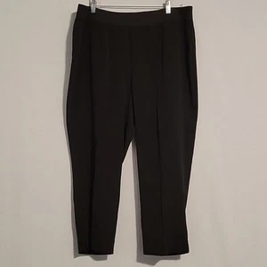 Maggie Barnes lightweight crepe crinkle pull-on pants sz 1X 18/20W black comfort - Picture 1 of 7
