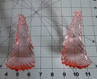 CONJUNTO DE 2 CORTINAS DE CORTINA ART DÉCO vintage rosa VIDRO GRAVATA SUPORTES TRASEIROS - Imagem 1 de 4