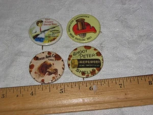 Four Reproduction Advertising Pinback Buttons Peters Hunter Arms Daisy - Picture 1 of 1