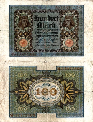 Alemania 100 marcos 1920 Pick# 69 F-VF Foto 1 de 2