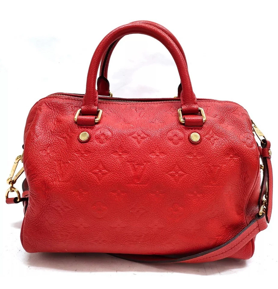 Louis Vuitton Red LV Monogram Empreiente Leather M40798 Speedy Bandouliere 25 - Image 1 of 4
