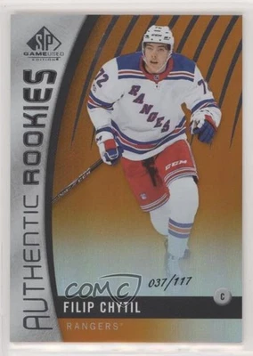 2017 SP Game Used Authentic Rookies Orange Rainbow /117 Filip Chytil Rookie RC - Image 1 of 2