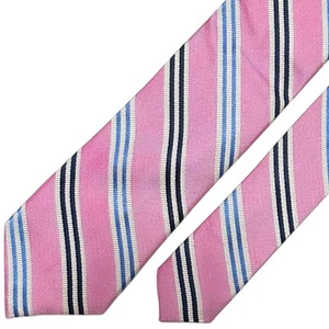 Lauren Ralph Lauren Boys Striped Repp Tie 100% Silk Pink Blue White 52” x 2.5” - Picture 1 of 6