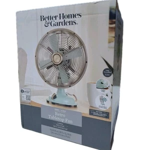 Better Homes & Gardens New 8 in Sage Vintage Table Fan with Oscillation - Picture 1 of 3