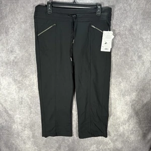 Athleta Pants Womens Medium Black Metro Slouch Capri Drawstring - Picture 1 of 9