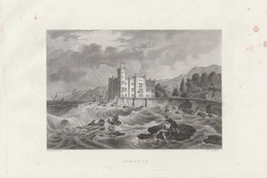 c1850 Castello di Miramare Schloss Triest Adria Italien Stahlstich-Ansicht - Imagen 1 de 1