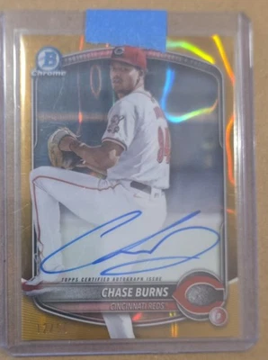 2025 Bowman Chrome Chase Burns Gold Lava Refractor Auto /50 Reds - Image 1 of 4