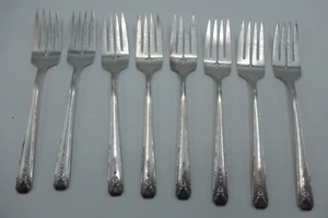 Set of 8 Salad Forks Community Plate MILADY Pattern 1940 Silver Plate 6 3/8" L - Picture 1 of 4