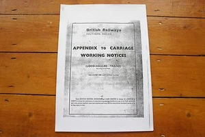 1965 Fascimilie Carriage aviso de trabajo loco trenes transportados región sur - Imagen 1 de 10