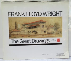 RARE Large - FRANK LLOYD WRIGHT-1991 Calendar-The Great Drawings Catalog 9189 - Imagen 1 de 13