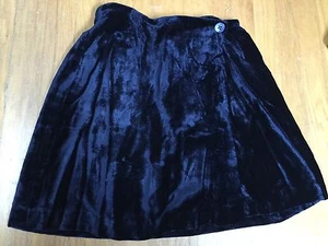 Girl Silk/Rayon CRUSH VELVET WRAP SKIRT Italy PINCO PALLINO 6 7 8 24" Night Blue - Picture 1 of 4