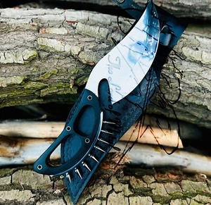 UBR CUSTOM HANDMADE D2 WERKZEUGSTAHL JAGD BOWIE MESSER MIT MICARTA GRIFF - Bild 1 von 3