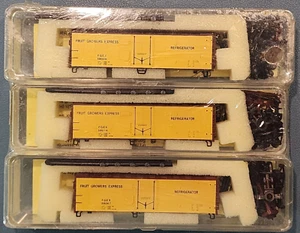 LOT/SET OF 3 N SCALE PRECISION MASTERS Refrigerator CAR KIT  FRUIT GROWERS #2020 - Picture 1 of 8