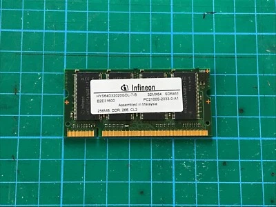 INFINEON HYS64D32020GDL-7-B DDR1 256MB 266MHZ DDR DDR1 SODIMM BANCO MODULO RAM - Immagine 1 di 2