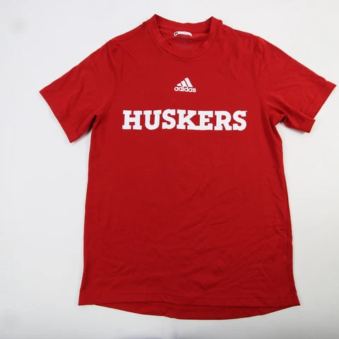 Nebraska Cornhuskers adidas Climalite Short Sleeve Shirt Men's Red Used Cover