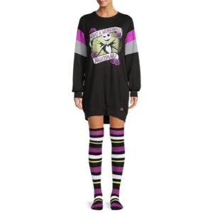 Women's Disney's Nightmare Before Christmas Halloween Crew Sleepshirt & Socks XL - Picture 1 of 4