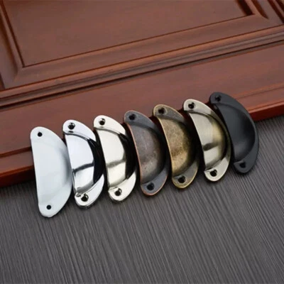 12Pcs Cup Pull Shell Handles Half Moon Kitchen Cupboard Cabinet Door Drawer - Image 1 of 4