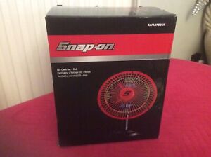 Snap On Tools Led Clock Fan In Red Shows Time Ans Temp ,Boxed .KAFANPBOUK
