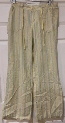 Pantalones para mujer Jolt talla 7 multicolor mezcla de lino con bolsillos cordón ancho holgado Foto 1 de 4