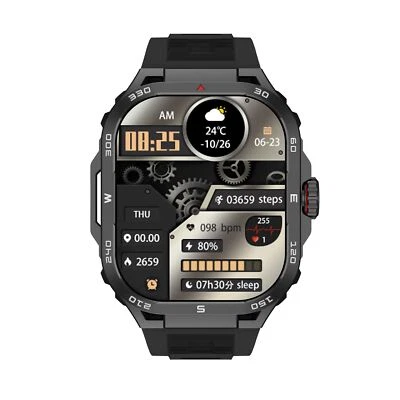 Smart Watch Men Military Rugged Heart Rate Fitness Tracker Wristwatch Waterproof - Image 1 of 4