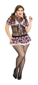Sexy Schoolgirl Costume XL Sizes - 6-Piece - Schoolgirl Costume Cosplay - Picture 1 of 4