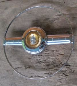 VERY NICE 46 -48 PLYMOUTH DELUXE STEERING WHEEL HORN RING Mopar 1319916 1319918 - Picture 1 of 9