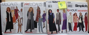 LOTE DE 4 PATRONES DE TALLA GRANDE VINTAGE AÑOS 90 SIMPLICIDAD McCALLS BUTTERICK SIN CORTAR - Imagen 1 de 1