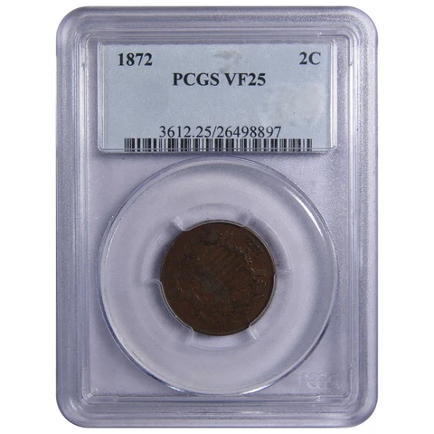 1872 Two Cent Piece VF 25 PCGS 2c US Type Coin Collectible SKU:IPC8776 Cover