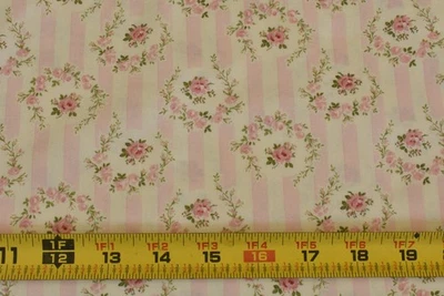 15" Long, Vintage, Pink & Cream Floral Bouquets, FreeSpirit, Whelan, V853 - Image 1 of 4