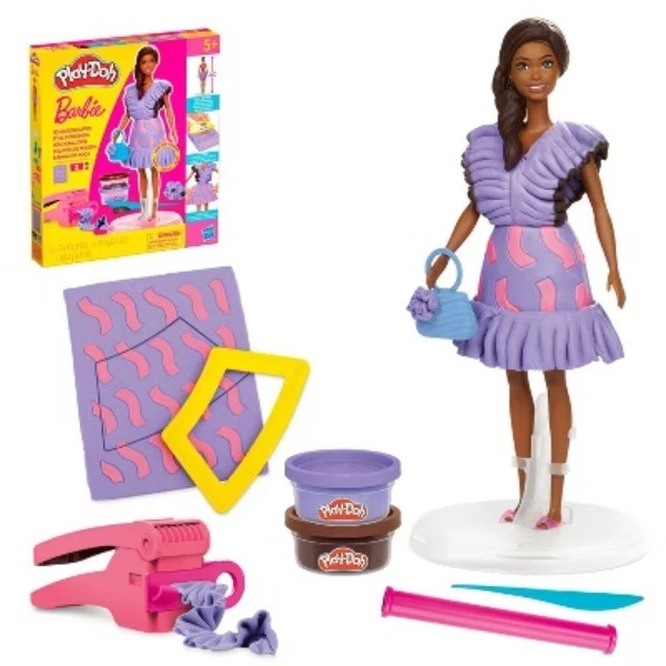 Play-Doh Barbie Fashionista Volantes Diseñador Muñeca Set, Regalos de Navidad para Niños Foto 1 de 4