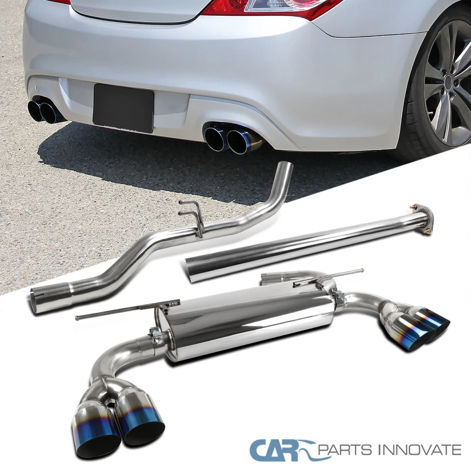 Fits 2009-2014 Genesis Coupe 2.0T Burnt Tip SS Catback Exhaust Muffler System Foto 1 de 4
