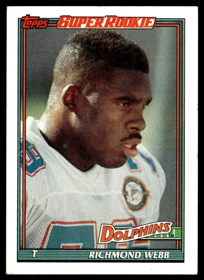 1991 Topps Richmond Webb Rookie Miami Dolphins #117 - Image 1 of 2